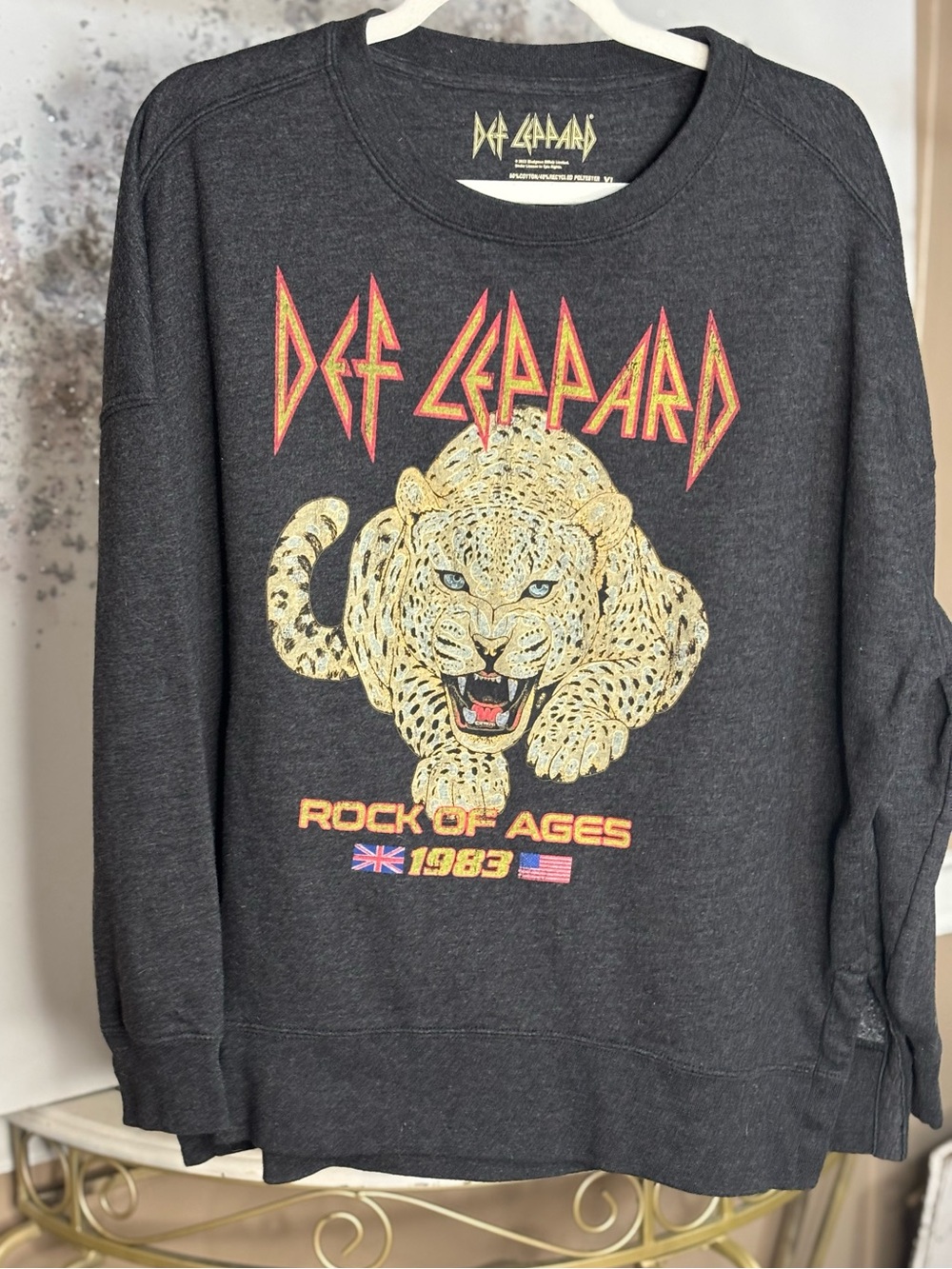 Def Leppard 1983 Black Graphic Sweatshirt